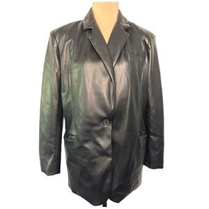 NWT Blank NYC Faux Leather Black Blazer Jacket Size XS